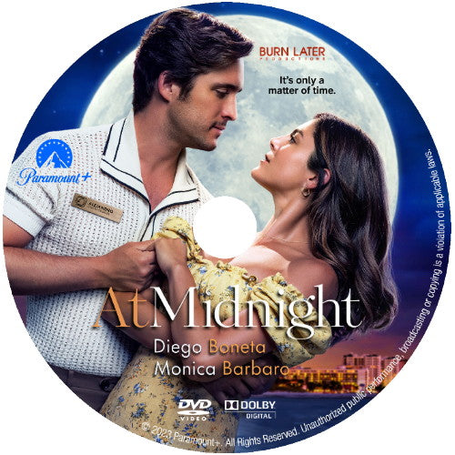 AT MIDNIGHT DVD 2023 PARAMOUNT MOVIE Monica Barbaro & Diego Boneta