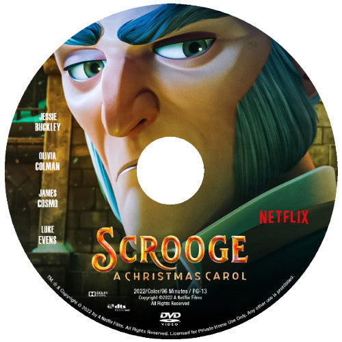 SCROOGE: A CHRISTMAS CAROL DVD NETFLIX ANIMATED MOVIE 2022